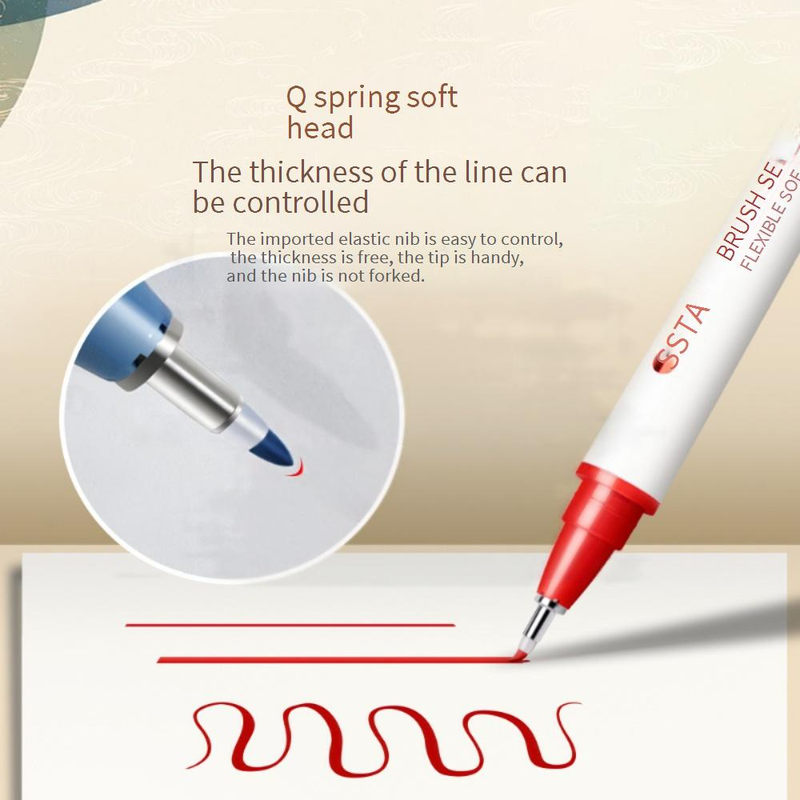 Zachte penseelpenset voor kalligrafie en schilderen - 24 levendige kleuren, flexibele punt, soepele inktstroom - ideaal voor kunstenaars, beginners en handlettering_voghion.com
