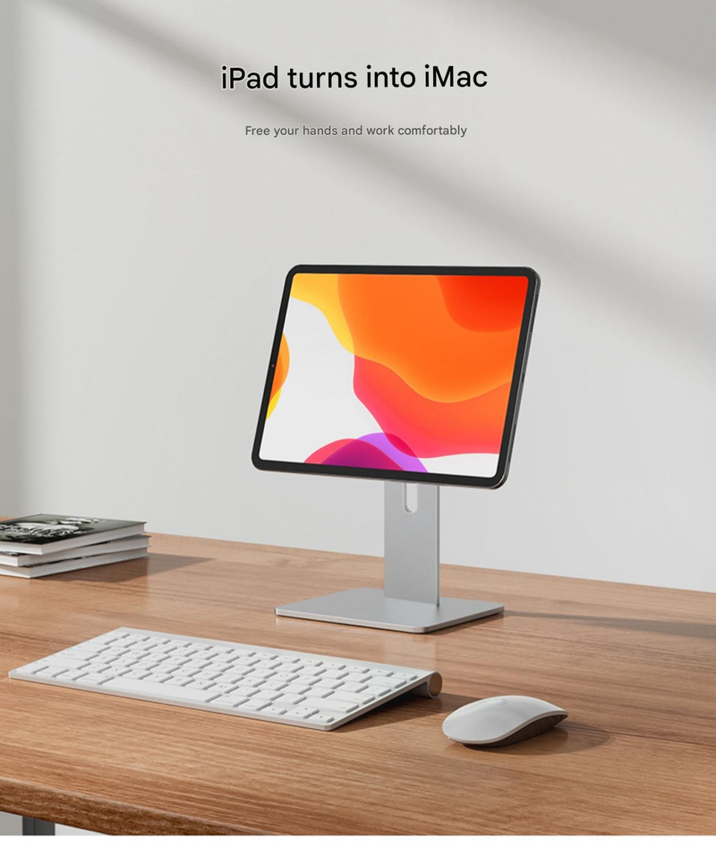 360 ° Rotation Magnetic Tablet Stand For Ipad Pro 12.9 Inch 11inch Adjustable Floating Aluminum Alloy Desktop Stand_voghion.com