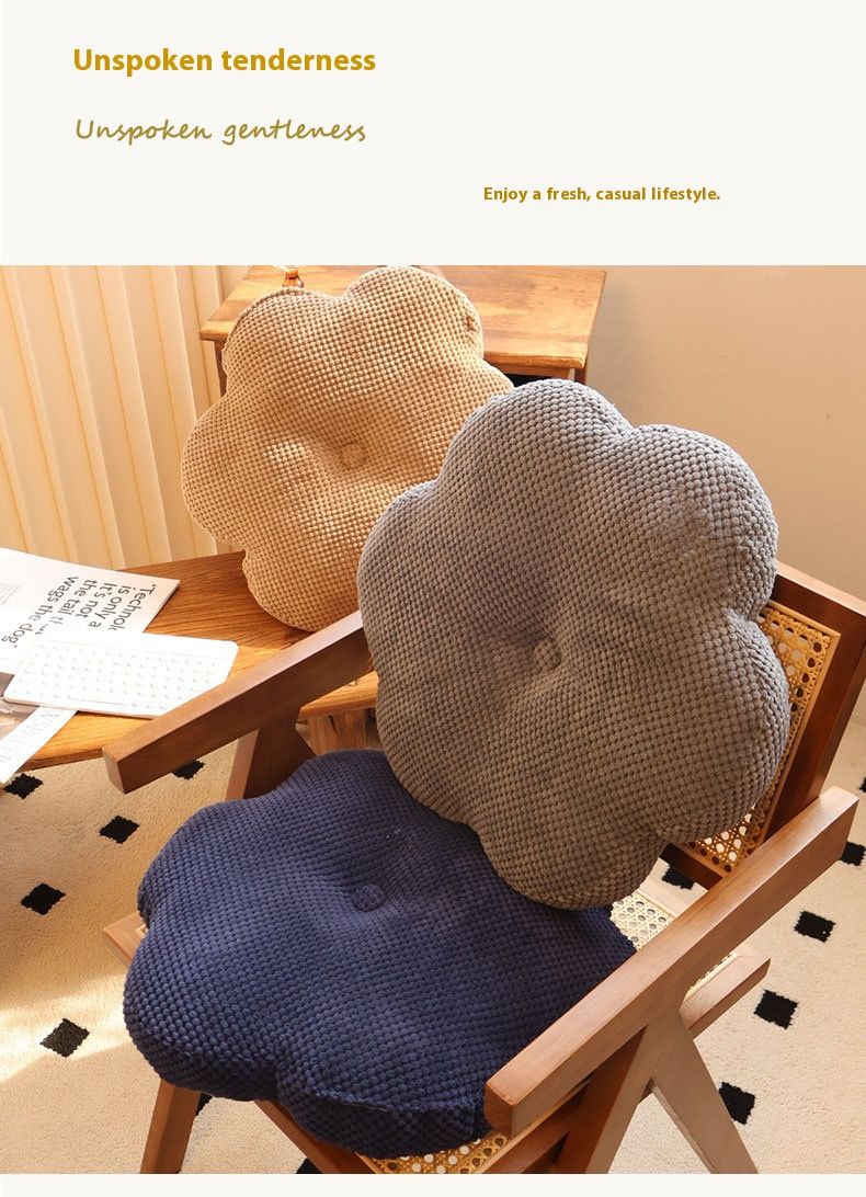 Modern Fluffy Floor Cushion – Soft & Supportive Seat Pad For Sofa, Office & Meditation (45x45cm, 3D PP Cotton Filling, Non-Slip Base, Washable Cover)_voghion.com