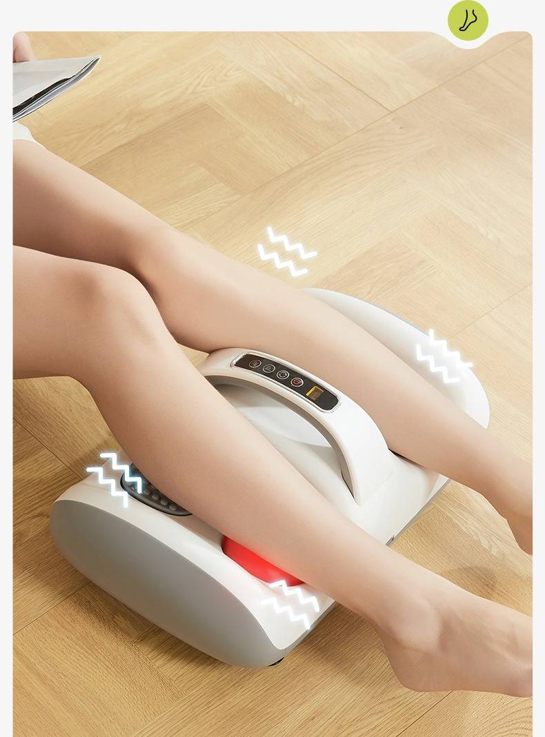 Massaggiatore per piedi grigio-bianco con calore - 3 velocità di impastamento, vibrazione e timer - Macchina portatile per terapia plantare Shiatsu per uso domestico_voghion.com