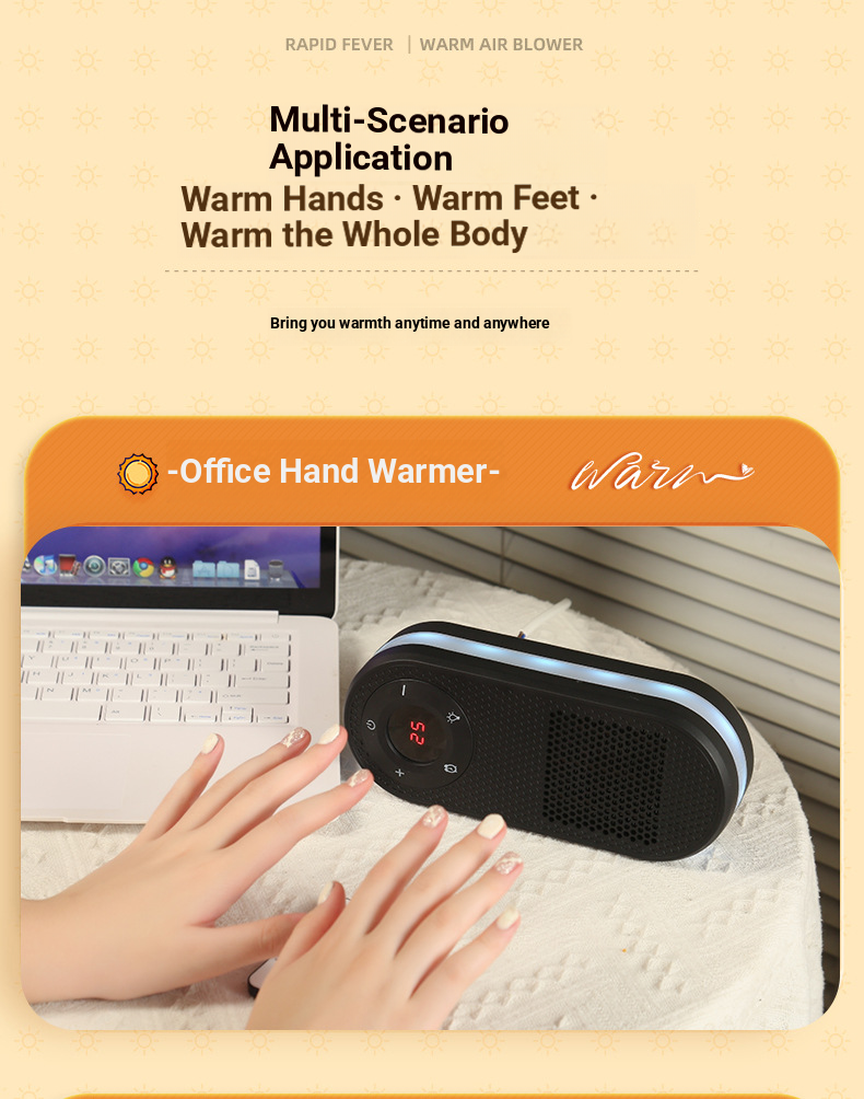 Nuovo mini riscaldatore, piccola luce notturna per uso domestico, ventilatore ad aria calda portatile, riscaldatore elettrico con telecomando_voghion.com