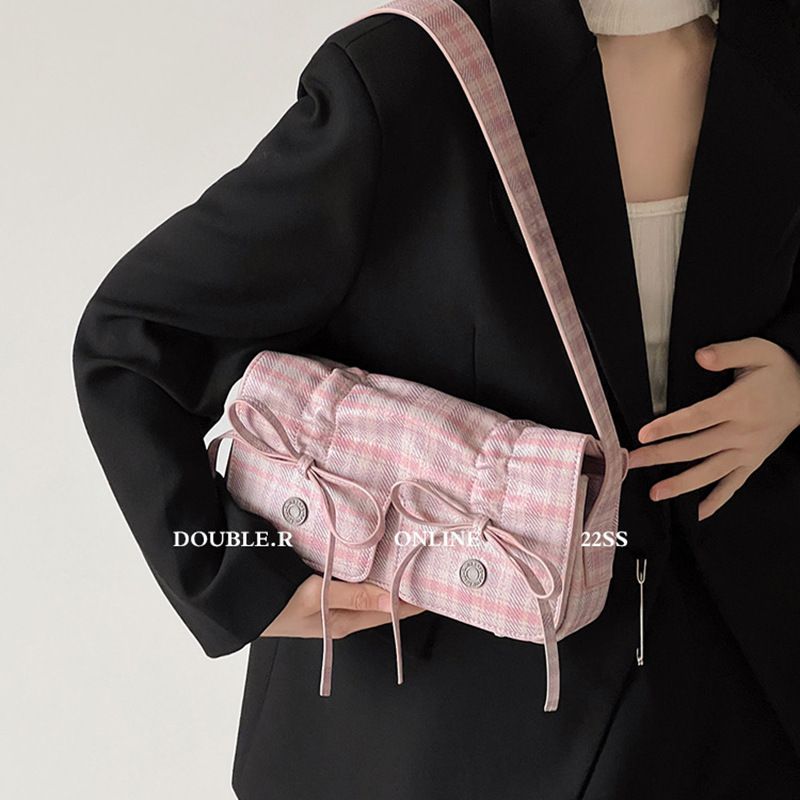 2024 Spring Summer New Ballet Style Bowknot Ruched Underarm For Women, Niche Simple Single Shoulder Crossbody Bag_voghion.com