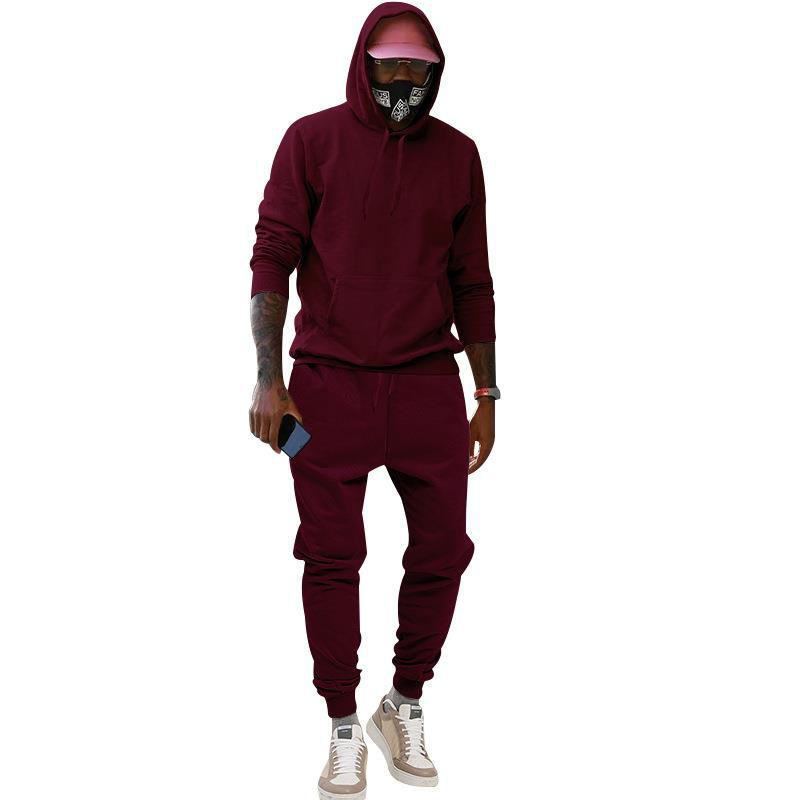 2024 Europese maat pluche trui met capuchon, sport-casual, stevige tweedelige losse sportkleding voor heren_voghion.com