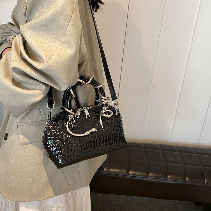 Borsa a tracolla versatile con motivo a pietra, da donna, nuova moda 2025_voghion.com