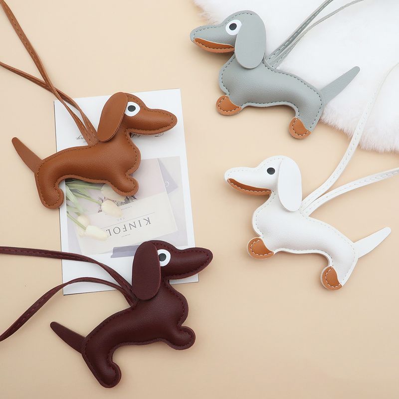 Pendentif teckel mignon bricolage lanière cuir chiot sac pendentif schnauzer couple voiture pendentif_voghion.com