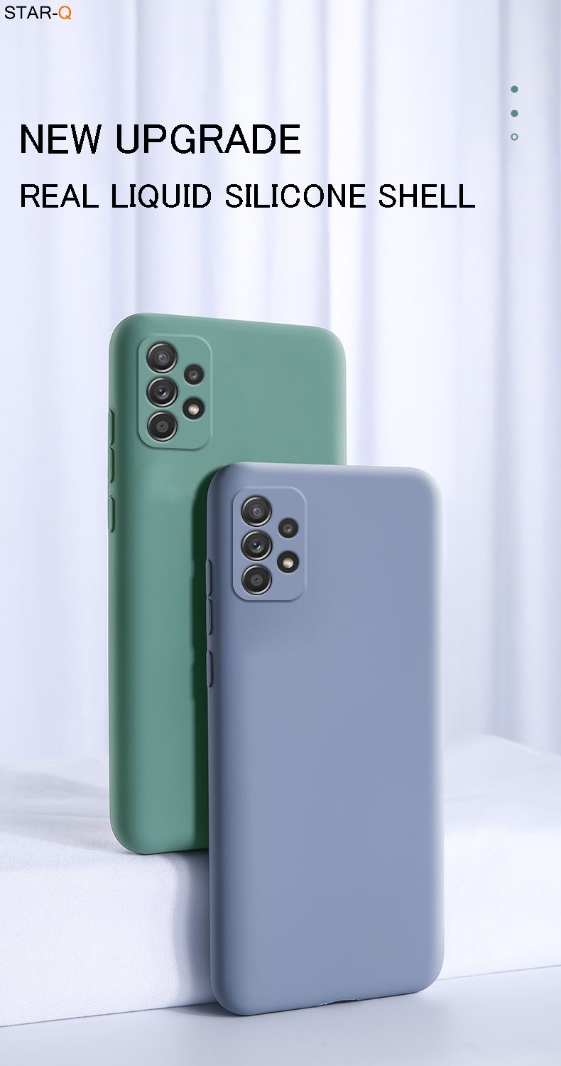 New Upgrade Camera Protector Liquid Silicone Phone Case For Galaxy A52 A72 A32 4G 5G A53 Original Back Cover Cases_voghion.com