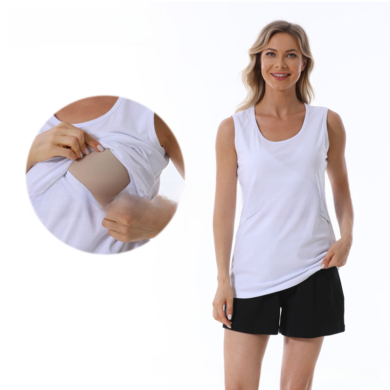 Moderno donje rublje za trudnice, majice za dojenje, dugi topovi, ženske prozračne majice bez rukava s antirefleksnim premazom_voghion.com