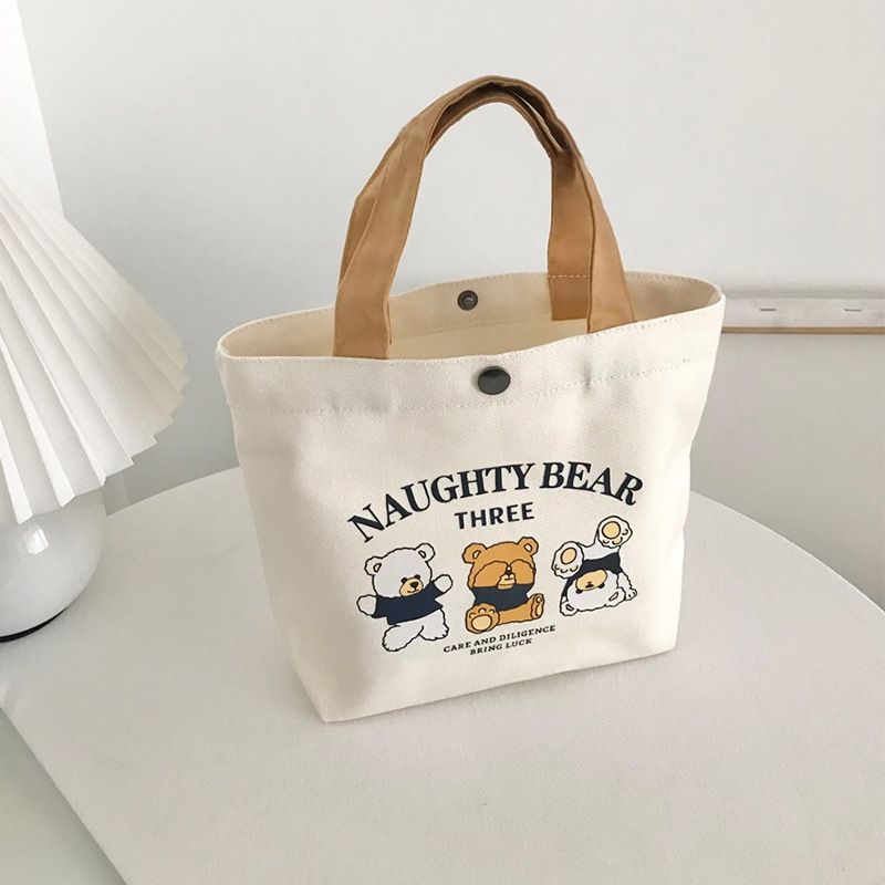 New Arrival 0.01 Canvas Small Compact Versatile Handbag Female Students Lunch Box Bag For Office Workers_voghion.com