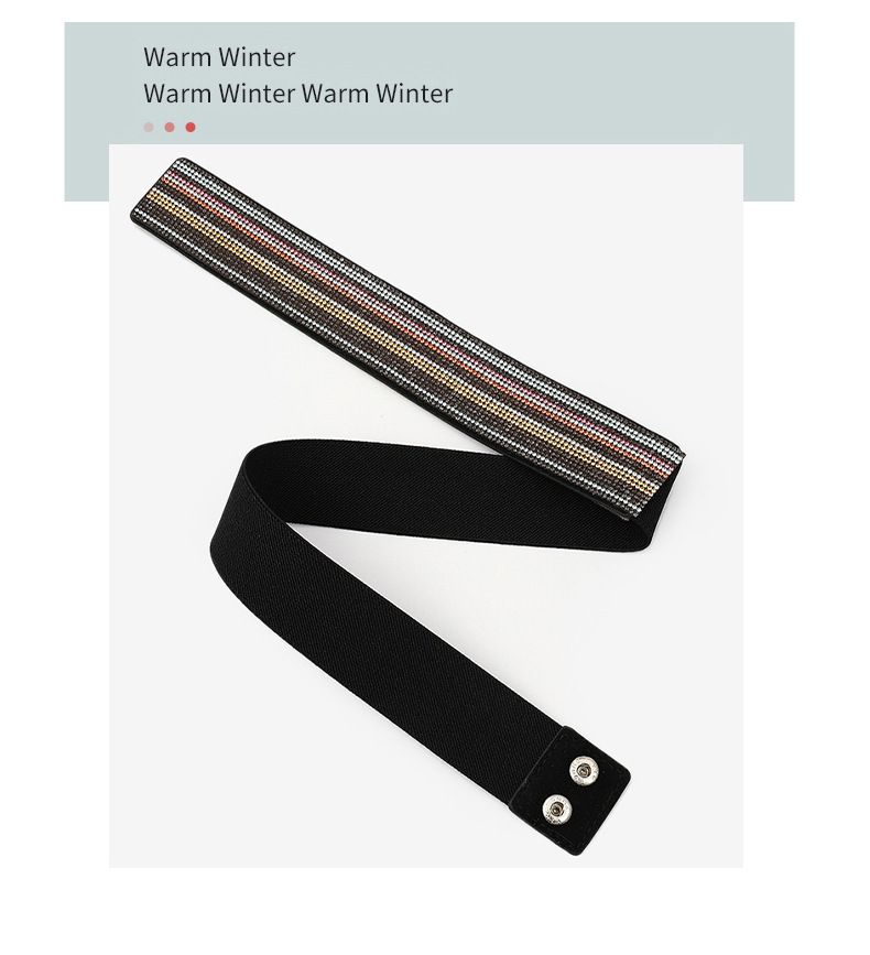 Moda brilhante cinto feminino com strass embutidos cós elástico vestido combinando venda quente_voghion.com