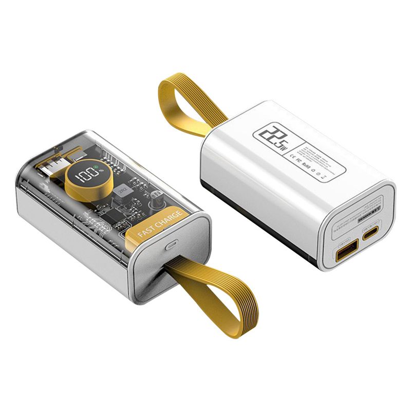 21700 Batterieladegerät DIY Transparent Bank Shell PD 22,5 W Schnellladung 10000 mAh Polymer Mobile Stromversorgungsgehäuse_voghion.com