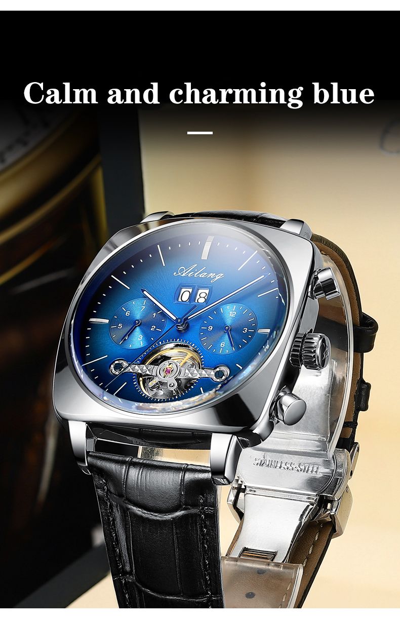 AILANG Famous Brand New Square Large Dial Mechanical Watches Luxury Leather Strap Waterproof Automatic Tourbillon Watch For Men_voghion.com