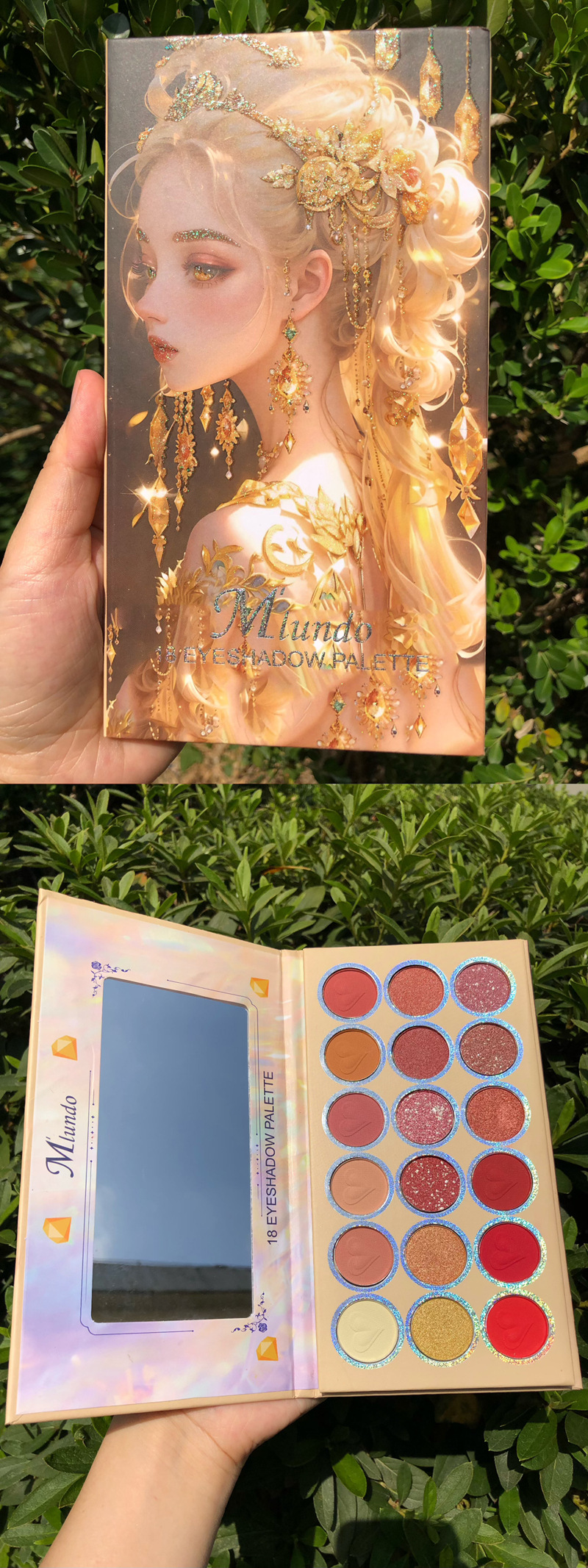 Mlundo 16 eye shadow pearlescent matte easy to apply non flying powder fine flash bright color makeup plate_voghion.com