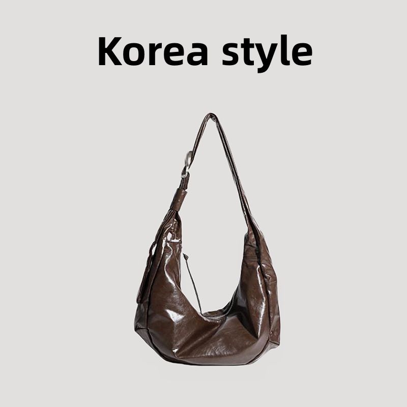 Borsa a tracolla in morbida pelle nera con tracolla a forma di nido di gnocchi, grande capacità, trendy_voghion.com