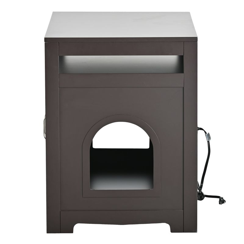 Litter Box Enclosure, Cat Litter Box Furniture With Hidden Plug, 2 Doors,Indoor Cat Washroom Storage Bench Side Table Cat House, Large Wooden Enclused Litter Box House, Esspresso_voghion.com