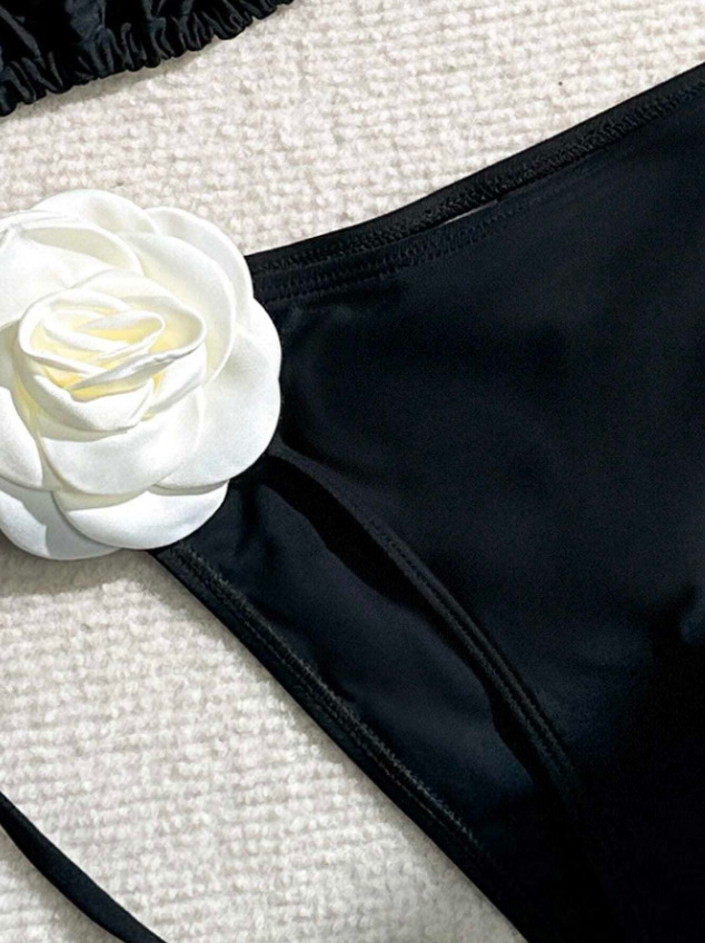 2024 new fashion 3D three-dimensional flower split-body swimsuit sexy bikini set_voghion.com