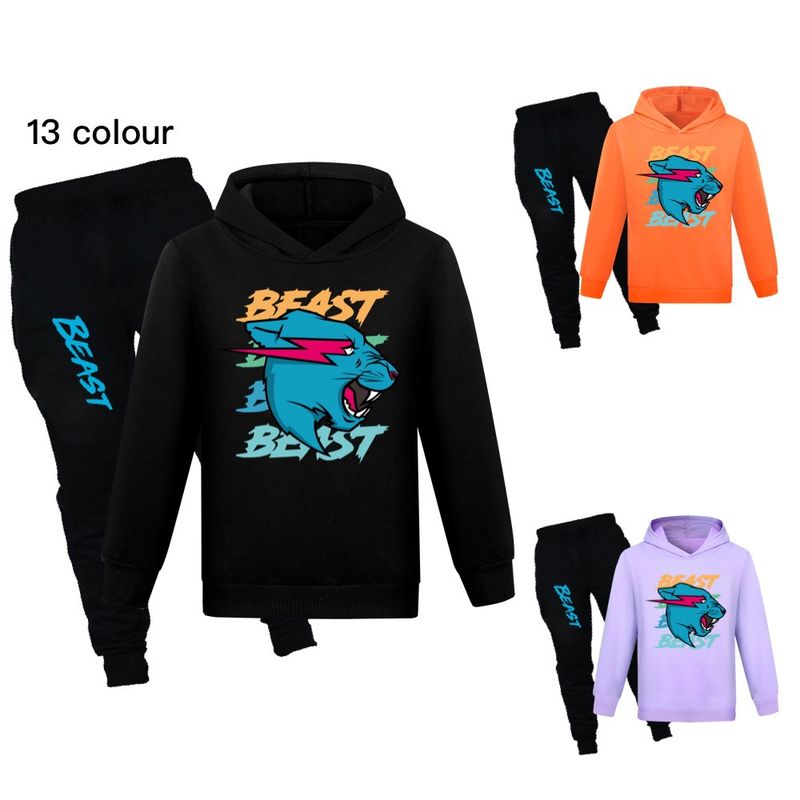 Boys And Girls Spring & Fall Sweatshirt + Pants Set 2775_voghion.com