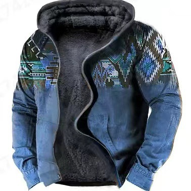 2024 Verdickte Seitennaht-Einsatztasche lässiger Reißverschluss lockere wolfbraune Jugend-Baumwoll-Herren-Plüschjacke_voghion.com