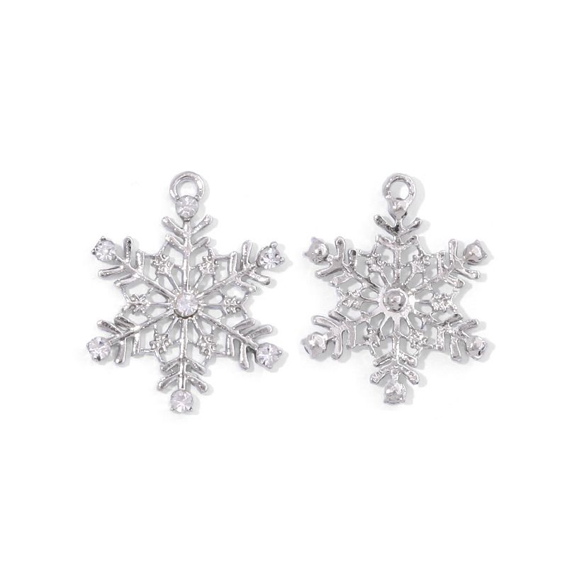 Weihnachtsohrringe, kreative Strass-Glocken-Schneeflocken-Weihnachtsbaum-Ohrringe, Geschenk für Heiligabend_voghion.com