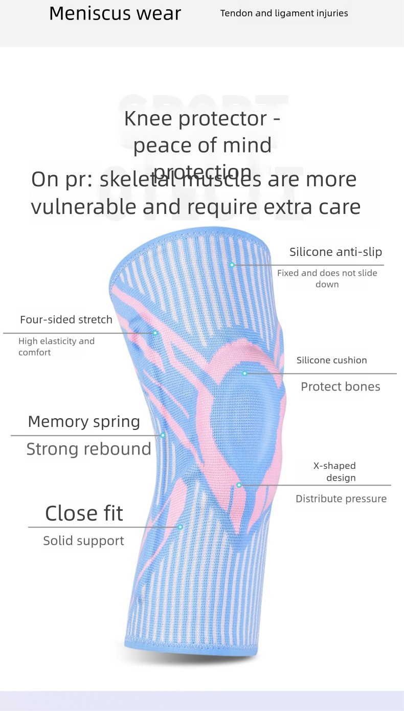 Ginocchiere in silicone dirette dalla fabbrica per uomini e donne, manicotti per gambe da corsa e basket, compressione estiva per sport all'aria aperta_voghion.com
