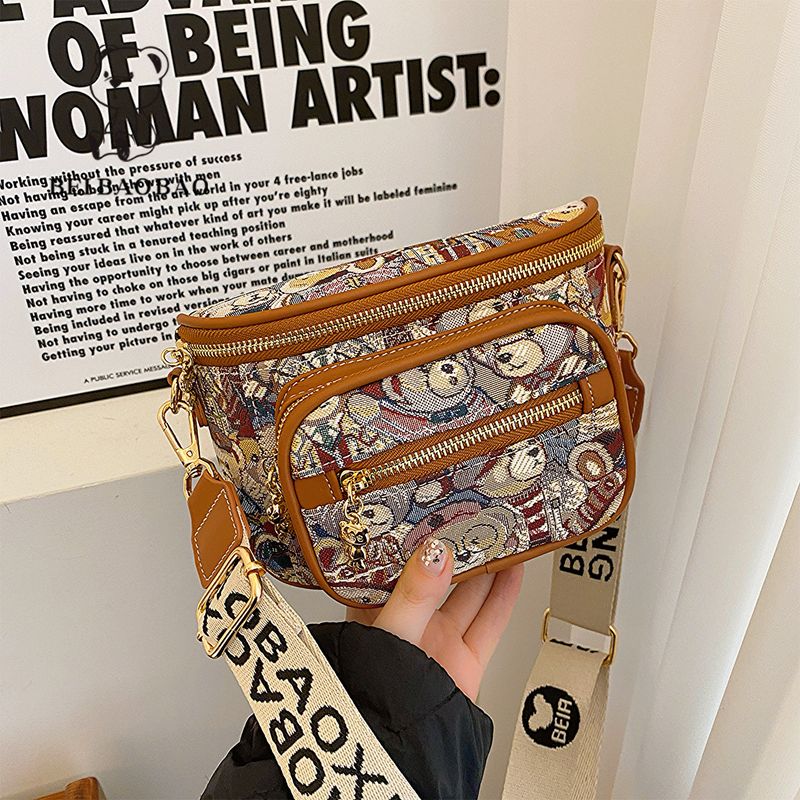 Borsa a tracolla casual da donna Beibao, modello orso in tela, estate 2025_voghion.com