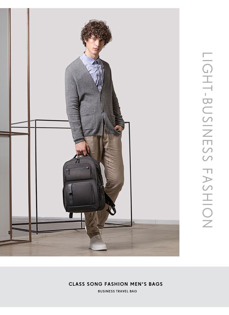 Bange Backpack Men's Large Capacity Business Backpack Waterproof Travel Computer Backpack Oxford Cloth Bag_voghion.com
