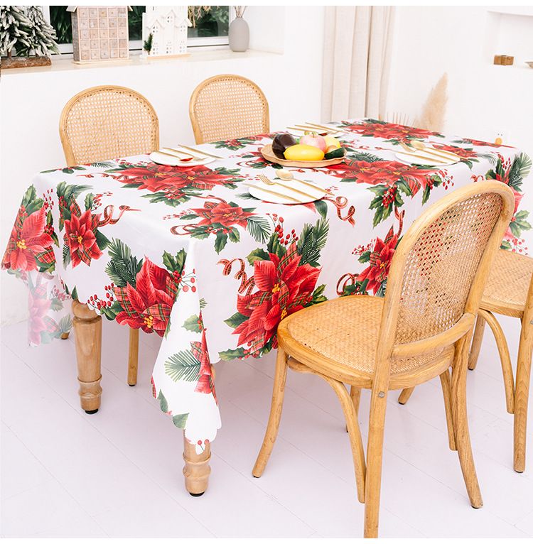 Décoration de Noël créative nappe imprimée de Noël chemin de table fournitures de décoration de bureau de Noël_voghion.com