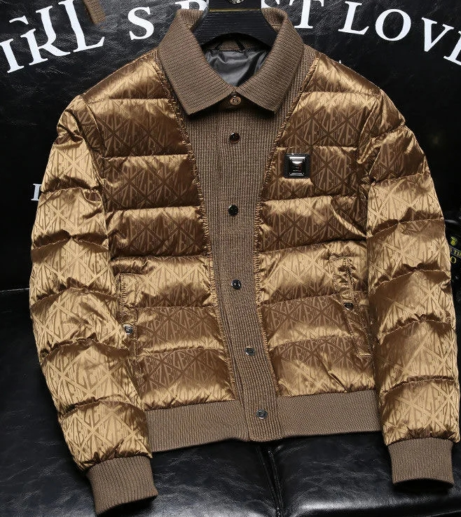 European Station High-End Trendy Verdicken Revers Kurze Daunenjacke Herren Winter Freizeit Mode Bestseller Weißer Entendaunenmantel_voghion.com