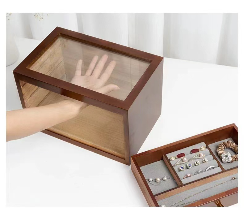 Horlogedoos Eenvoudige opbergdoos voor sieraden met twee lagen Opbergdoos voor kettinghorloge en armband Opbergdoos voor op het bureau Opbergdoos voor op het bureau Retro opbergdoos_voghion.com