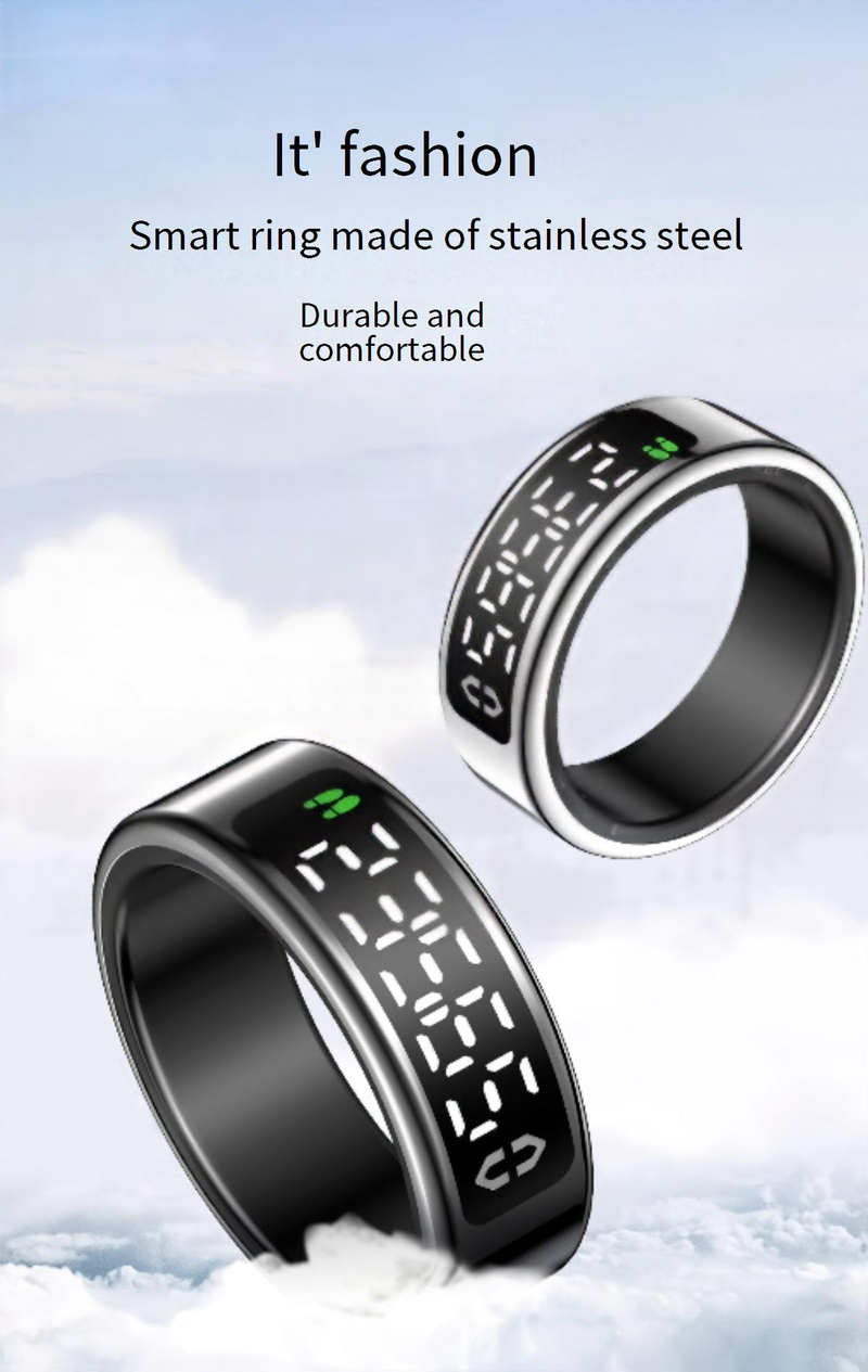 Rings SY01 Smart Ring With Display Screen, Touch Charging Stand, Page Flipping, Photo Taking, Smart Ring, Heart Rate, Blood Oxygen, Sleep_voghion.com