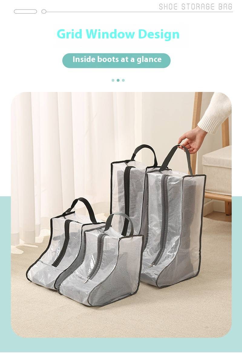 Shoe Storage Bags Set - Waterproof & Dustproof Boot/Closet Organizers With Mesh Panels (Breathable, Multi-Size For Seasonal Shoe Protection)_voghion.com