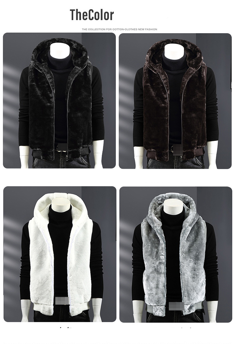 Gesteppte Kapuzenweste für Herren – Verdickte ärmellose Jacke für die Arbeit im Winter und als Freizeitkleidung_voghion.com