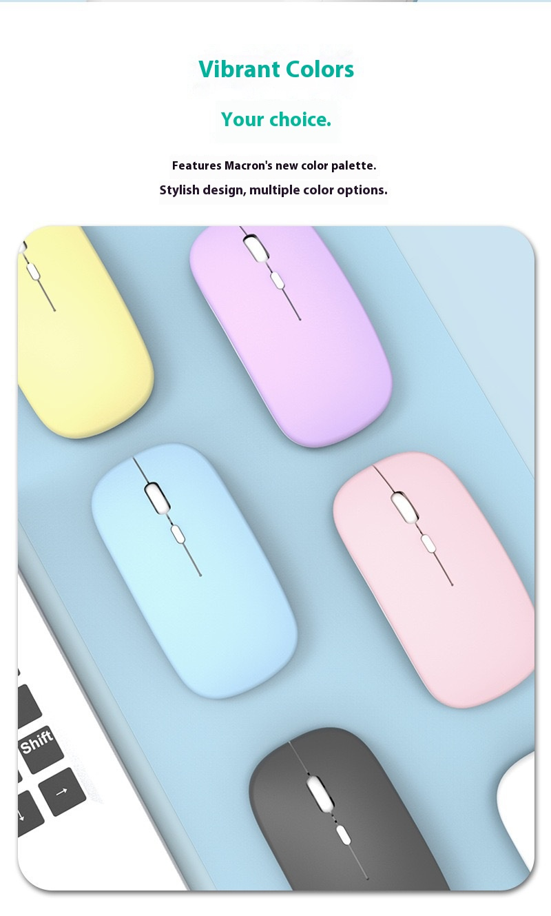 Wireless Bluetooth Mouse – 1600 DPI Silent Ergonomic Mouse For Laptop, IPad & Tablet, 4-Button Multi-Device Mouse With 4-Way Scroll_voghion.com