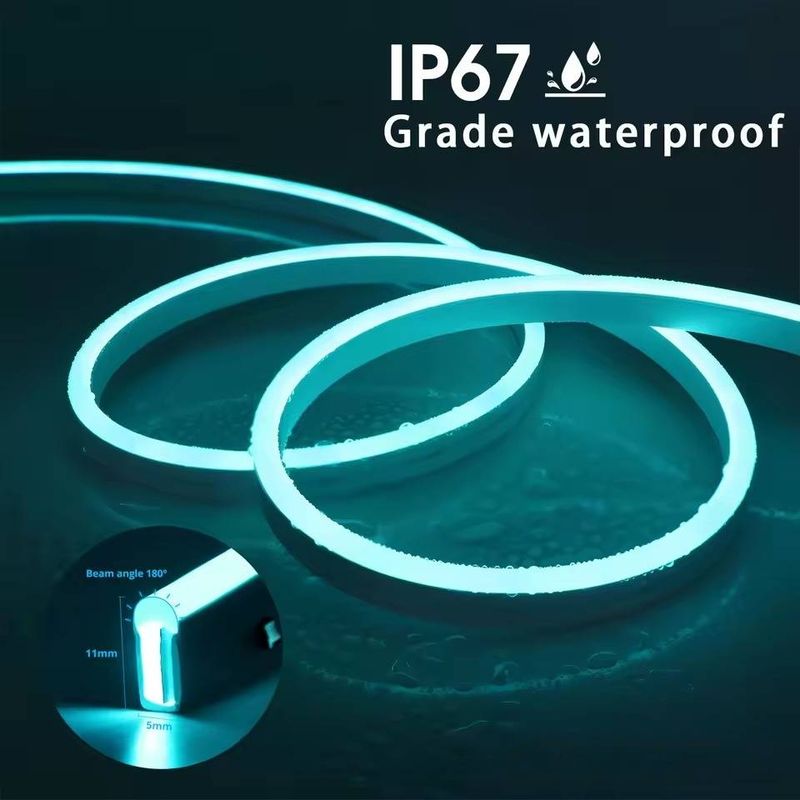 Tira de luces LED de neón RGB inteligentes con control por Bluetooth y aplicación, alimentación por USB de 5 V, retroiluminación de TV impermeable para decoración del hogar._voghion.com