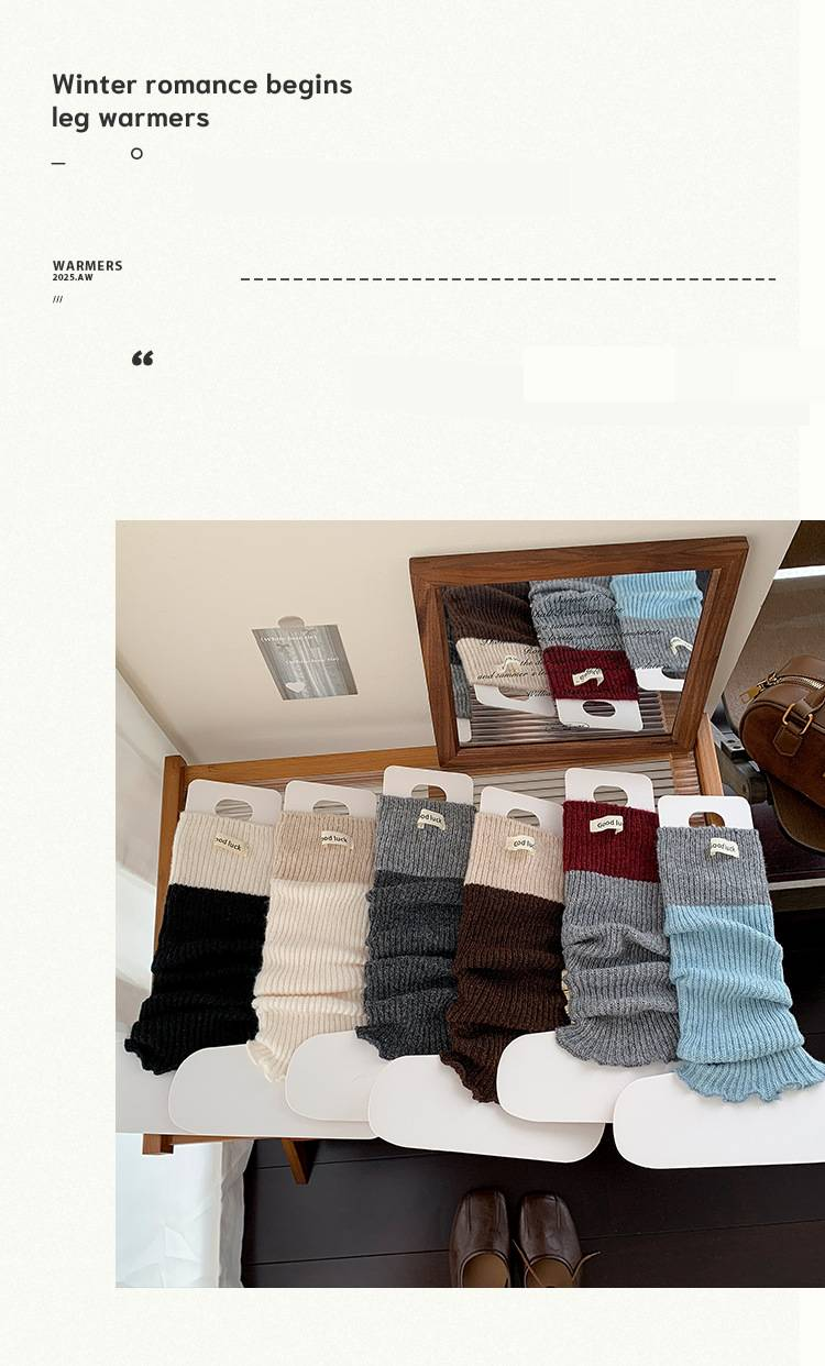 Accessori per abbigliamento Scaldamuscoli in maglia - Calzini lunghi in misto lana testurizzati con blocchi di colore e dettagli con linguetta, traspiranti e senza cuciture_voghion.com