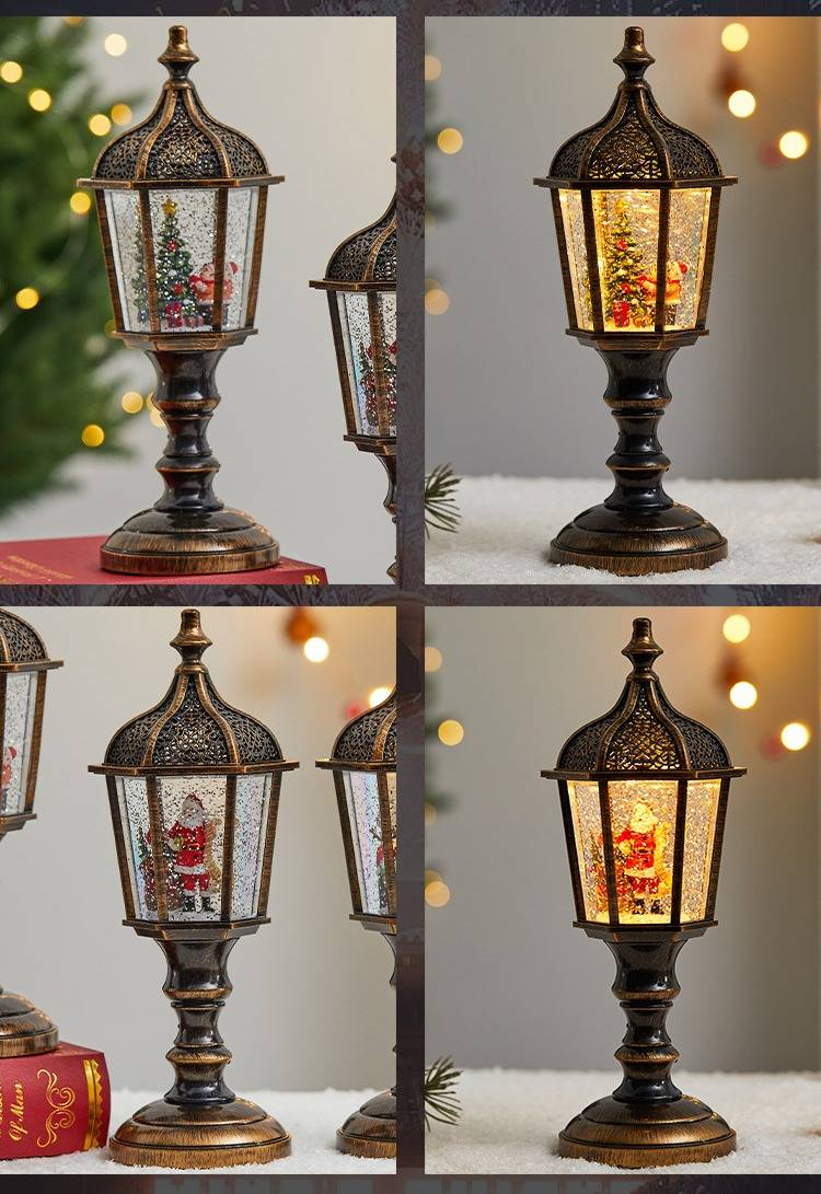 "Hexagonal LED Snow Globe With Music & Falling Snow – Christmas Tree/Snowman/Santa Decoration For Festive Home Decor"_voghion.com