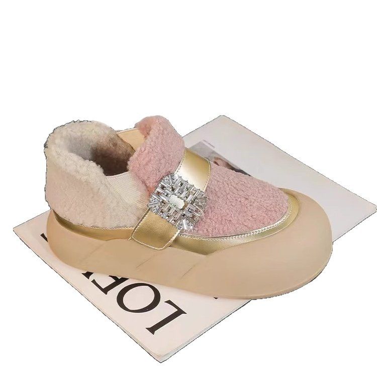 Student Plush Thick Snow Boots For Women, 2025 New Soft Soled Anti Slip Casual Shoes, Popular One Foot Cotton Shoes_voghion.com