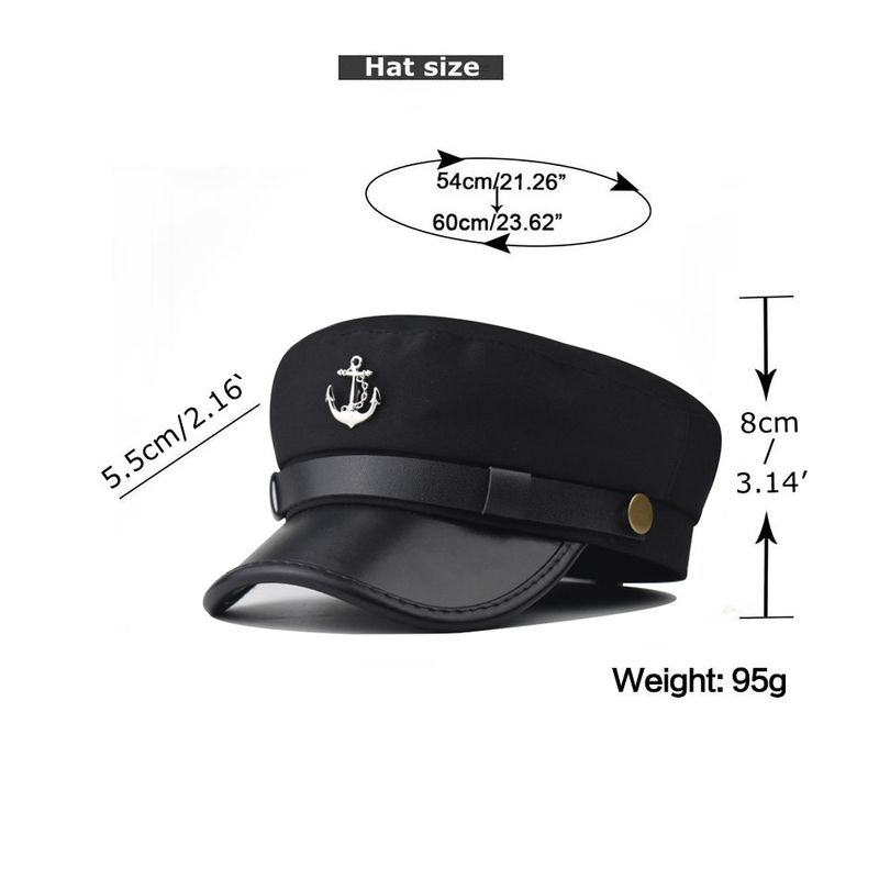 Militärhut mit Ankermotiv, vielseitige Baskenmütze mit Persönlichkeit, dünner britischer Modehut für Damen im Frühling_voghion.com