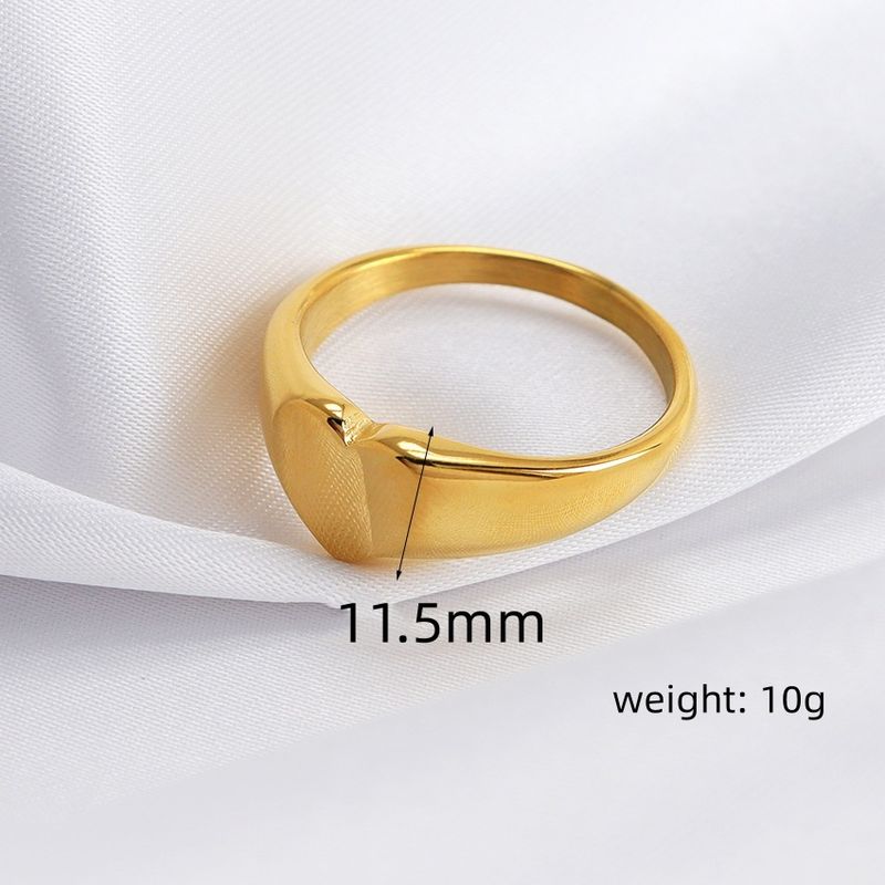 Damenschmuck, schlichter Pfirsichherz-Paarring, Ins-Stil, Größe Pfirsichherz K, vergoldeter Edelstahl, lichtechter Ring_voghion.com