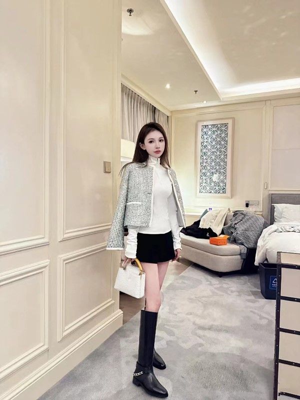 Petites bottes western à talons épais et bout rond, style chevalier, style western, fines et pas au-dessus du genou, nouvelle collection 2025_voghion.com