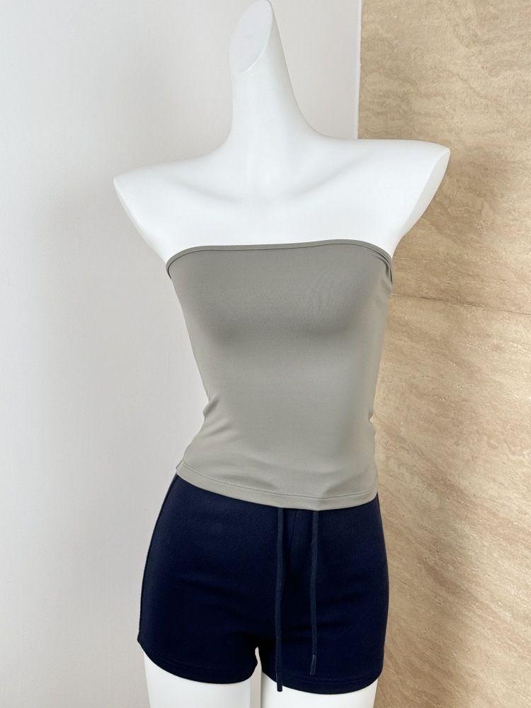 Top bustier sexy elasticizzato con stecche da donna - Canotta aderente ad alta elasticità per l'estate, abbigliamento esterno e stratificazione_voghion.com