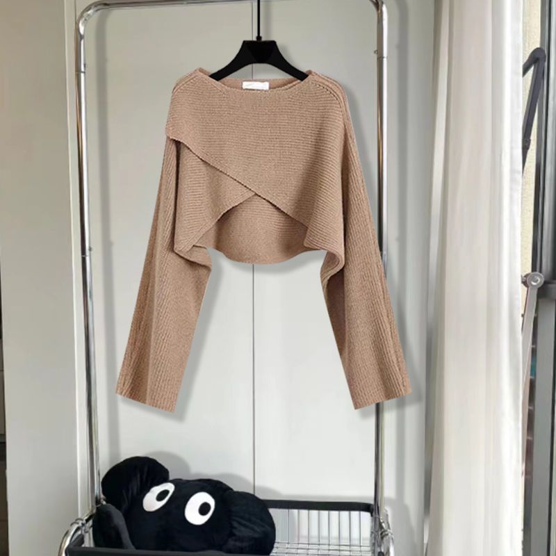 Elegantes 2-teiliges Set aus Strickpullover und Maxikleid mit Schlitz, schmeichelhaftes Plus-Size-Outfit, dehnbare Tunika und Bleistiftrock fürs Büro und Abendessen_voghion.com