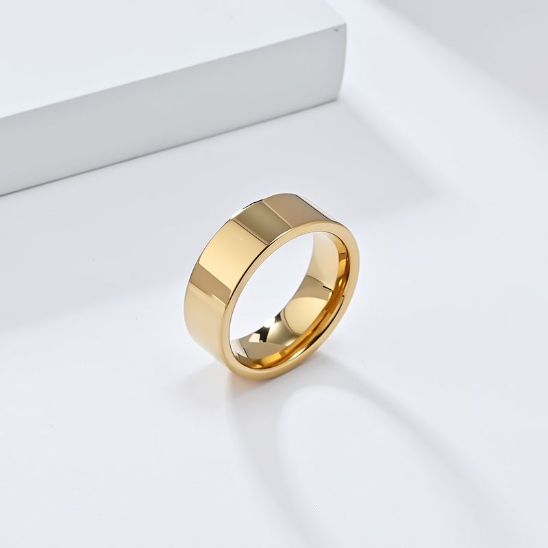 Anel de aço de tungstênio de 468 mm, elegante e simples, luz de anel, luxo, estilo frio de alta qualidade, tungstênio, ouro, casal, joias de mão, presente_voghion.com
