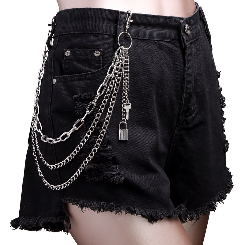 New Fashion Personalized Key Lock Metal Multi Layer Pants Chain For Men And Women_voghion.com