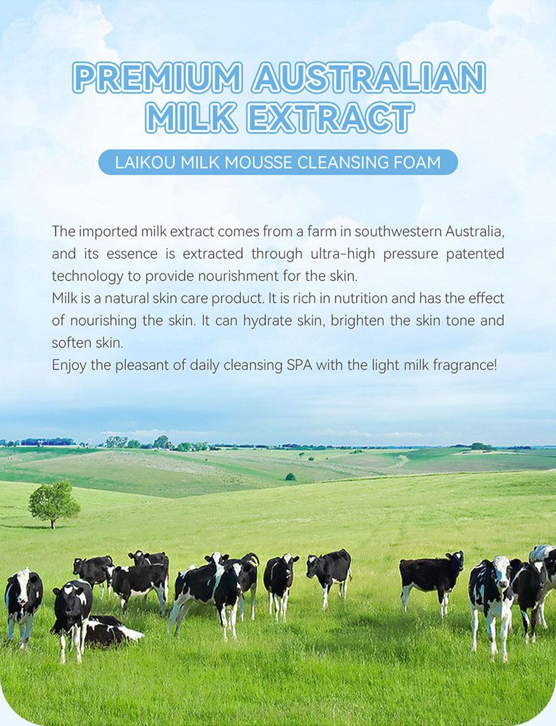 Mousse detergente al latte LAIKOU 120 ml Prodotti per la cura della pelle dei pori di pulizia all'ingrosso Gamberetti_voghion.com