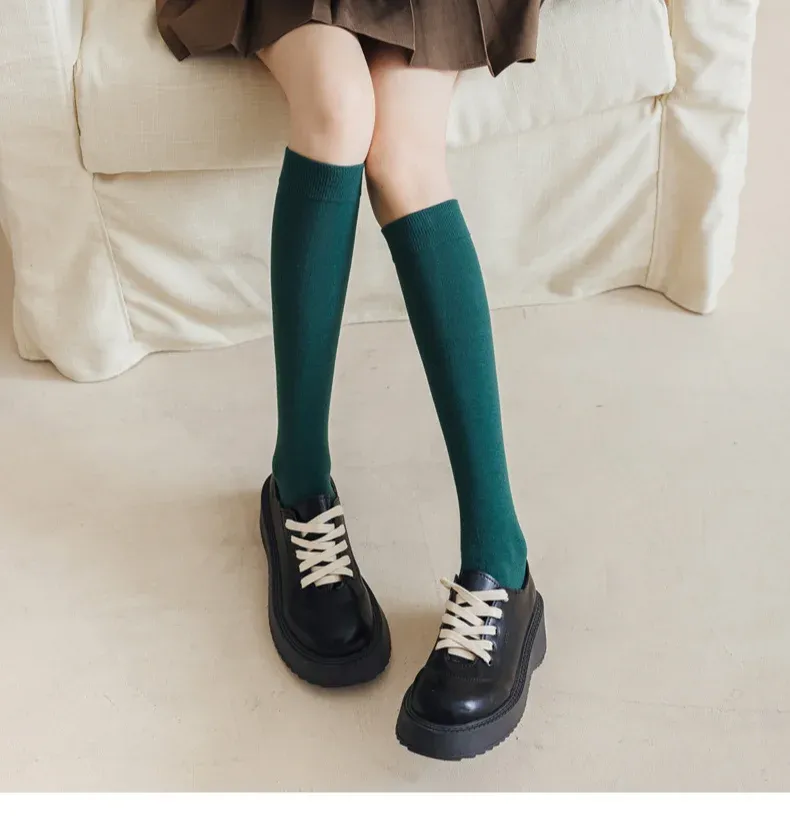 Girls Cotton Long Women Spring Autumn Thigh High Ladies Stockings Fashion School Uniform Socks_voghion.com