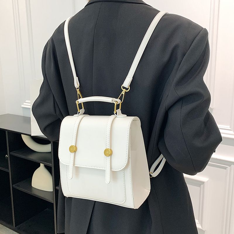 2025 New Casual Simple Fashion Crossbody Korean Style Elegant Small Square Bag Commuter Texture Women's Backpack_voghion.com