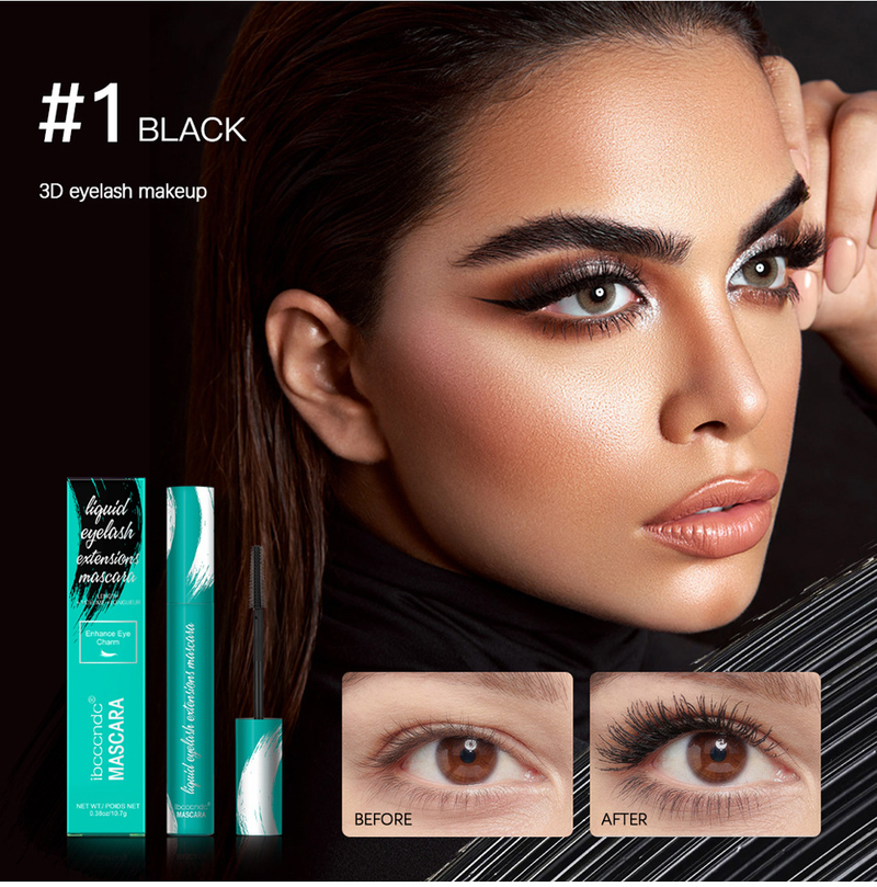 Mascara Liquid Lash Extensions, Cool Black Mascara für mehr Volumen und Verlängerung, Effekt wasserfest wischfest natürlich kein Verklumpen_voghion.com