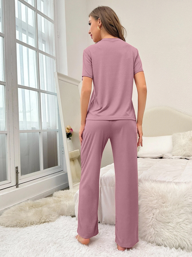 Summer New Pajamas Women's Home Furnishings Printed Short Sleeve Pants Pajamas Can Be Outworn Set_voghion.com