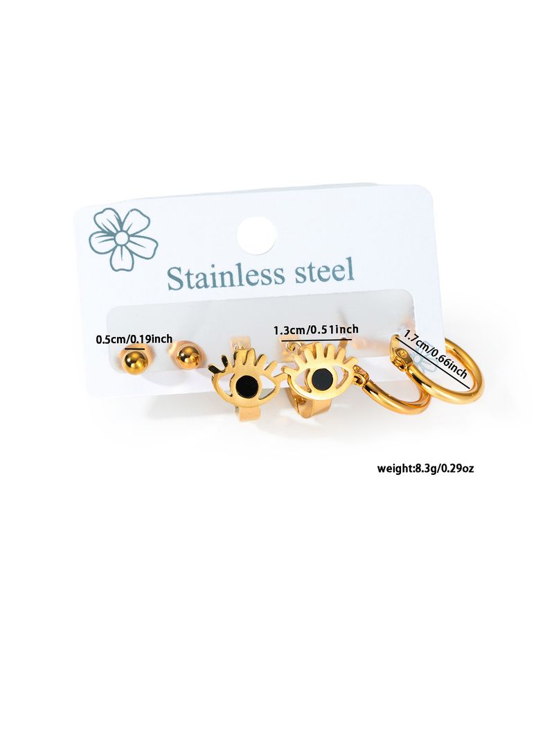 1 set elegante orecchini pendenti a forma di cuore a forma di stella rotonda in acciaio inossidabile 304_voghion.com