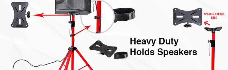 5 Core Speaker Stand Tripod Floor Heavy Duty Adjustable Up to 72 Inch DJ Studio Monitor Stands Pole Mount - SS HD RED BAG_voghion.com